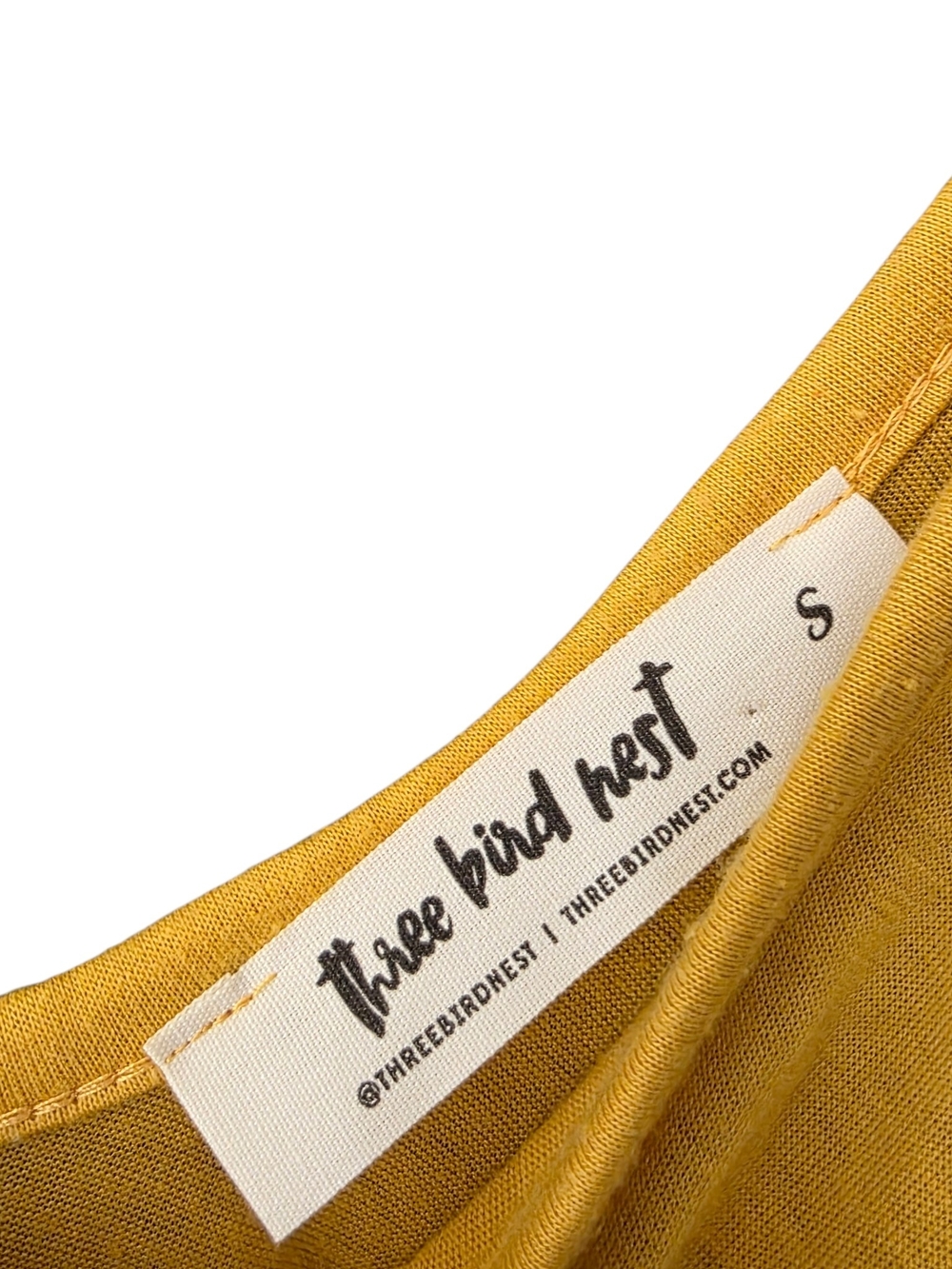 Three Bird Nest Mustard Yellow Draped Jumpsuit S - Picture 4 of 4